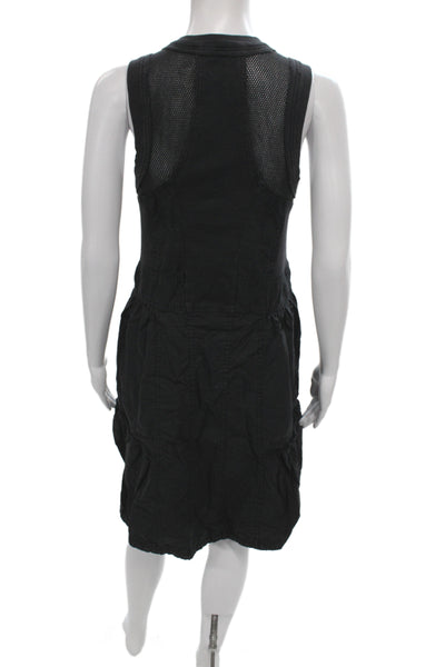 Daily Practice Women Tank Dress Black V-Neck Sleeveless Zip Size M
