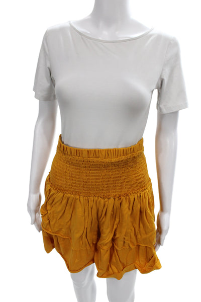 Saturday Sunday Anthropologie Womens Mini Skort Yellow Size L