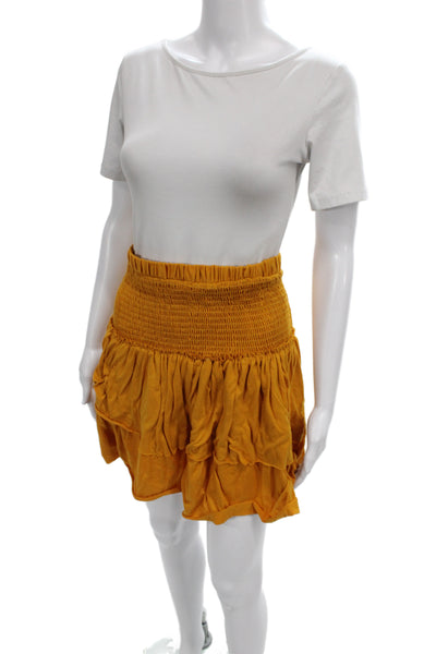 Saturday Sunday Anthropologie Womens Mini Skort Yellow Size L