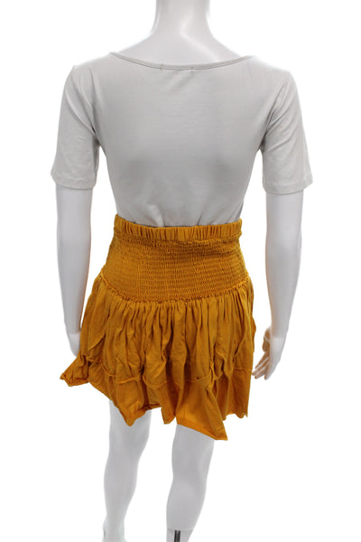 Saturday Sunday Anthropologie Womens Mini Skort Yellow Size L