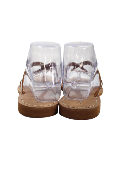 Cocobelle Womens Leather Strappy Sandal Rose Gold Brown Size 7.5