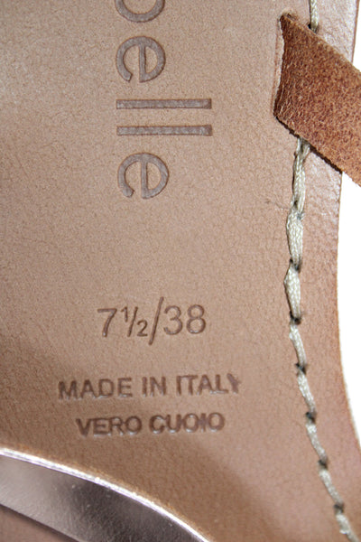 Cocobelle Womens Leather Strappy Sandal Rose Gold Brown Size 7.5