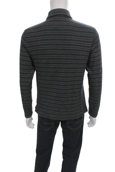 Vince Mens Polo Gray Striped Cotton Long Sleeve Collared Size XS