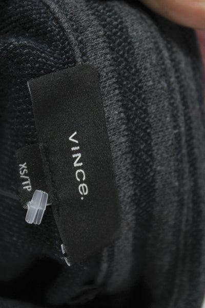 Vince Mens Polo Gray Striped Cotton Long Sleeve Collared Size XS