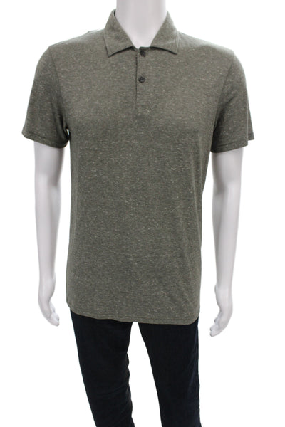 Theory Mens Polo Collared Short Sleeve Green 50% Cotton Size S