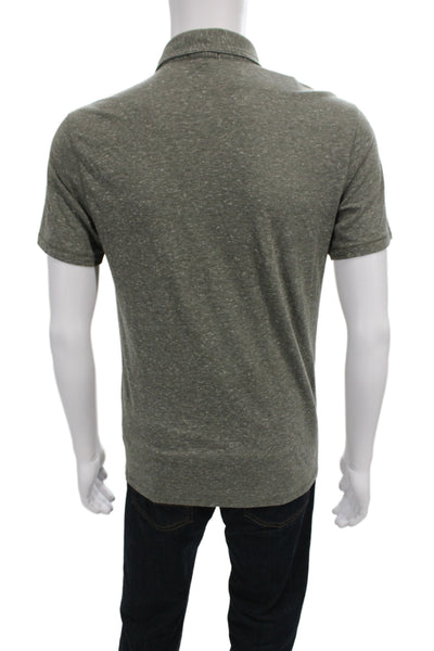 Theory Mens Polo Collared Short Sleeve Green 50% Cotton Size S