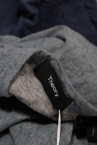 Theory Men's Basic Gray Pima Cotton Henley Short Sleeve T-Shirt Size S
