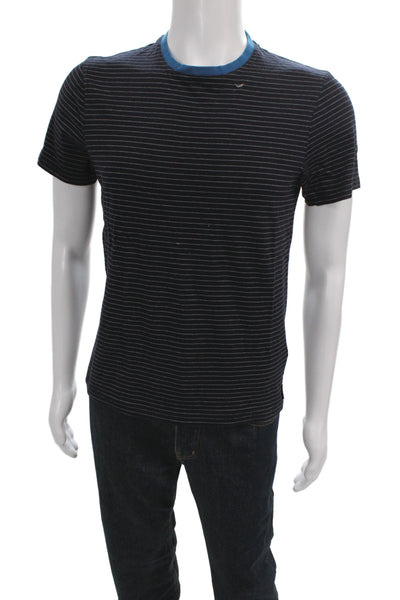 Ted Baker Mens Ringer T-Shirt Black Striped Cotton Short Sleeve Size 2