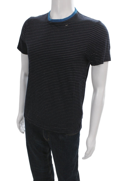 Ted Baker Mens Ringer T-Shirt Black Striped Cotton Short Sleeve Size 2
