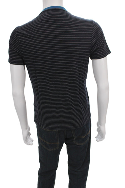 Ted Baker Mens Ringer T-Shirt Black Striped Cotton Short Sleeve Size 2