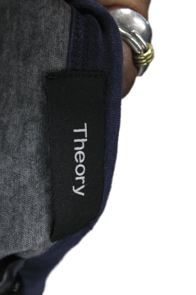 Theory Mens Basic Henley Short Sleeve Pima Cotton T-Shirt Blue Size S