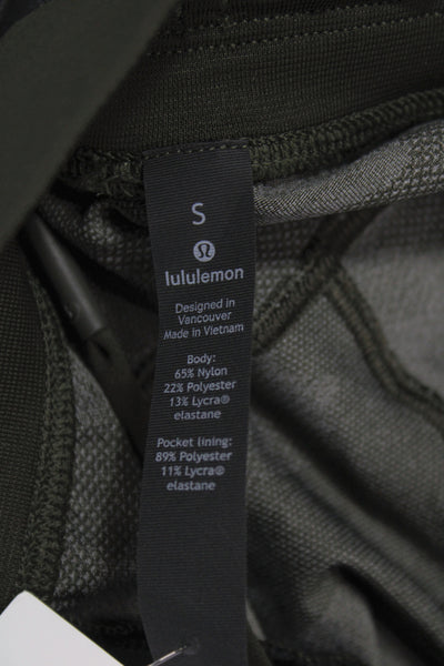 Lululemon Mens Athletic Shorts Green Camo Drawstring Nylon Size S