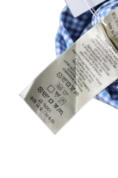 Burberry Brit Mens Cotton Collared Button Front Blue White Size S