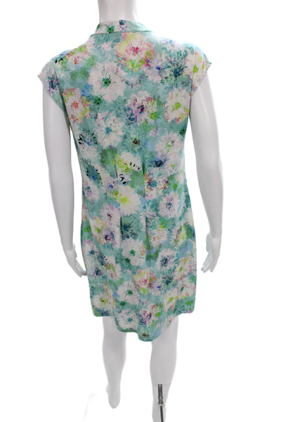 Catherine Malandrino Womens Shift Dress Floral V-Neck Sleeveless Size M