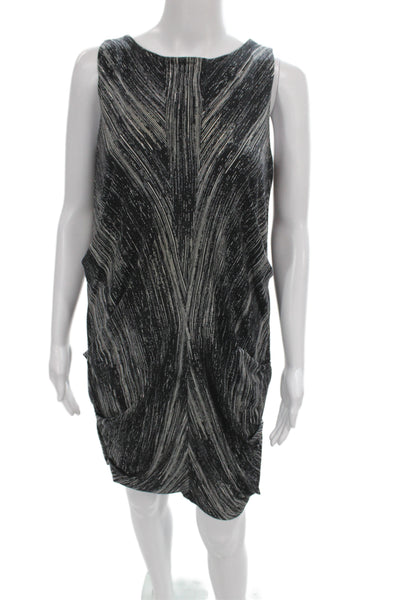 Vivienne Tam Women Tank Dress Black Striped Knee Length Size XS