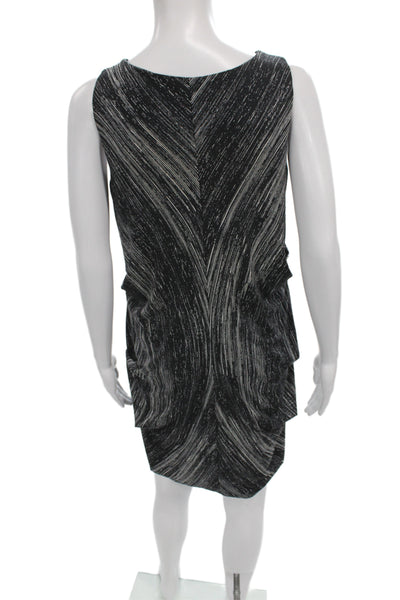 Vivienne Tam Women Tank Dress Black Striped Knee Length Size XS