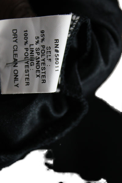 David Meister Womens Sheath Black Geometric Cowl Neck Knee Dress Size 8