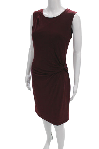 Joseph Ribkoff Women Sheath Dress Red Sleeveless Round Neck Knee Length Size 8