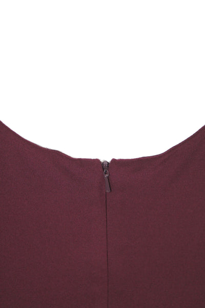Alex Evenings Women Sheath Dress Purple Scoop Neck 3/4 Sleeve Zip Size 10P