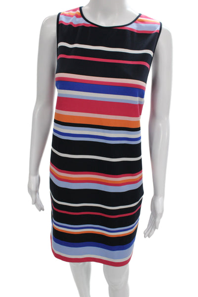 Maggy London Women Shift Dress Black Sleeveless Knee Length Round Neck Size 10