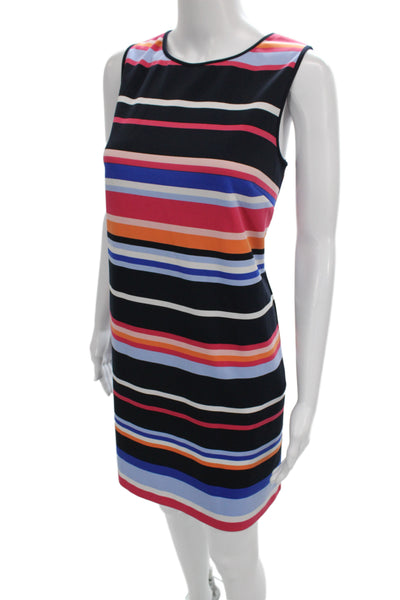 Maggy London Women Shift Dress Black Sleeveless Knee Length Round Neck Size 10