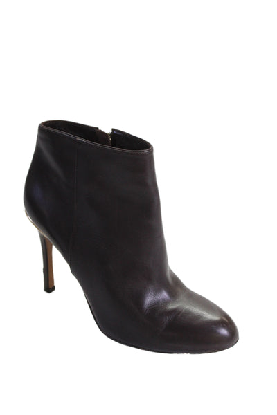 Coach Womens Leather High Heels Ankle Boots Shoes Brown Size 8.5B