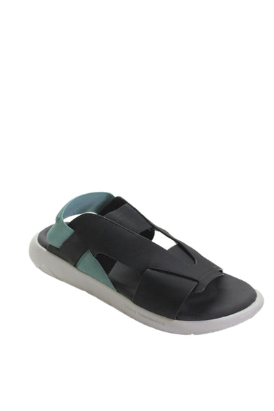 Adidas Womens Y-3 Qasa Elle Elastic Strap Sandals Black Teal size 10