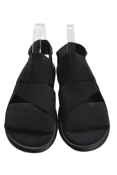 Adidas Unisex Leather Slip On Elastic Strap Slides Black Size 10