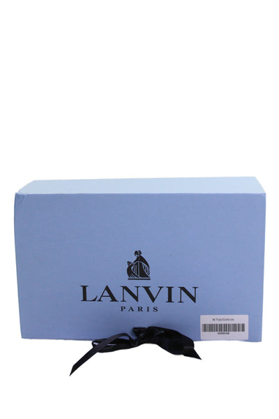 Lanvin Womens Leather Floral Print Ballet Flats Green Size 9.5