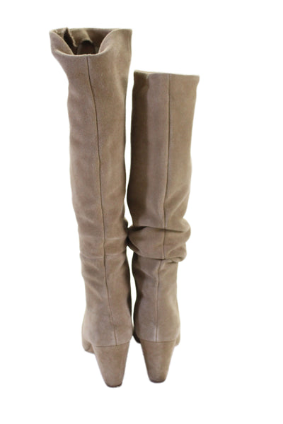 Splendid Womens Leather Suede Knee High Block Heel Boots Brown Size 9
