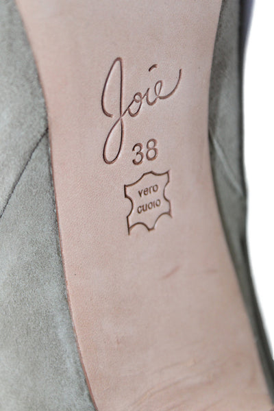 Joie Women Leather Suede Knee High Stiletto Boots Beige Size 8