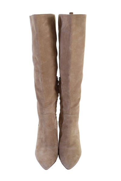Sam Edelman Womens Leather Suede Knee High Block Heel Boots Brown Size 7.5