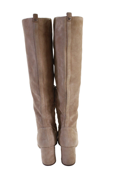 Sam Edelman Womens Leather Suede Knee High Block Heel Boots Brown Size 7.5