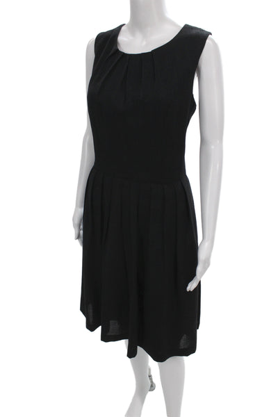 Ellen Tracy Women Fit & Flare Dress Black Sleeveless Round Neck Size 14