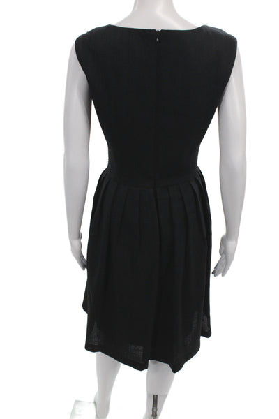 Ellen Tracy Women Fit & Flare Dress Black Sleeveless Round Neck Size 14
