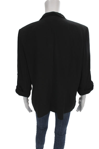 Calvin Klein Womens Kimono Blazer Black Long Sleeve Size XL
