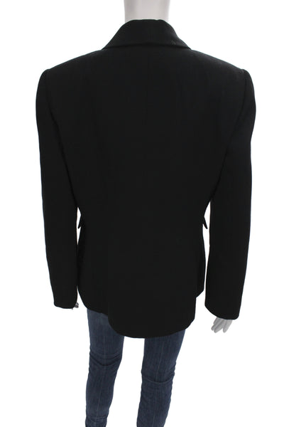 Alex Marie Women Basic Jacket Black Polyester Button Long Sleeve Size 12