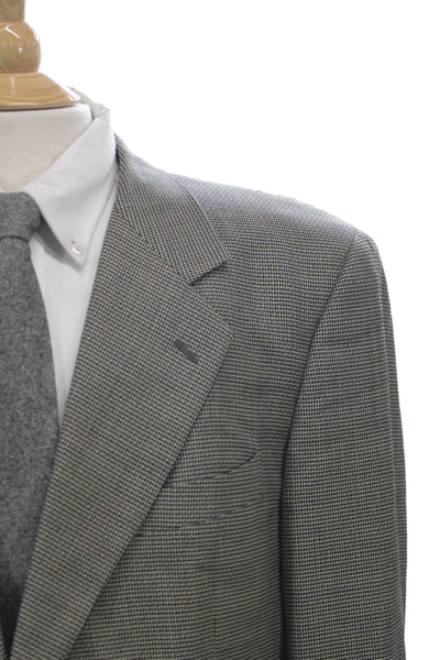 Valentino Uomo Mens Gray Rayon Check Blazer Button Size 42