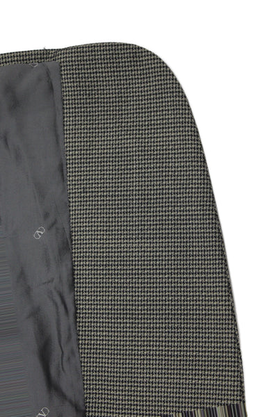 Valentino Uomo Mens Gray Rayon Check Blazer Button Size 42