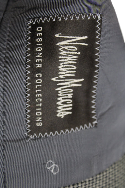 Valentino Uomo Mens Gray Rayon Check Blazer Button Size 42