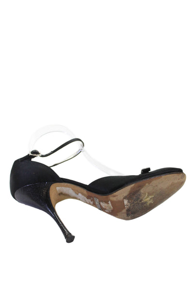 Dolce and Gabbana Womens Leather Suede Stiletto High Heels Black Size 9