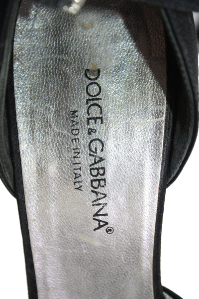 Dolce and Gabbana Womens Leather Suede Stiletto High Heels Black Size 9