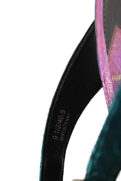 Brian Atwood Womens Leather Snakeskin Colorblock Platform Heels Pink Size 9
