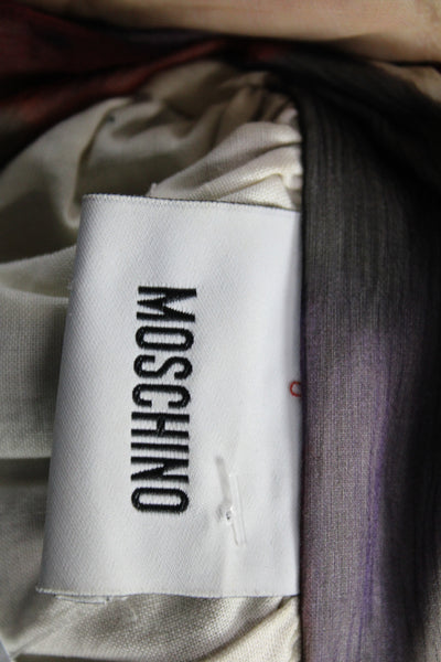 Moschino Womens Kimono Cape Multicolor Floral Silk 3/4 Sleeve Size 42