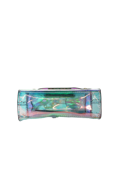 ZAC Zac Posen Womens Clear Iridescent Faux Pearl Mini Crossbody Handbag