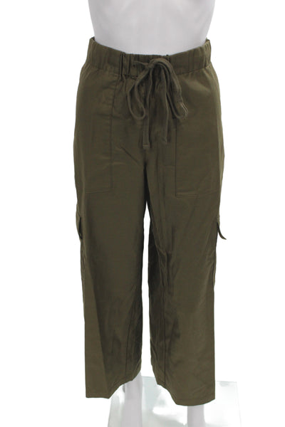 Banana Republic Womens Cargo Pants Green Drawstring Cotton Size M