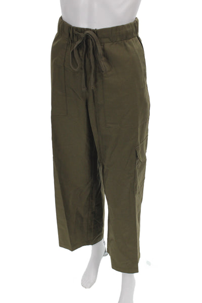 Banana Republic Womens Cargo Pants Green Drawstring Cotton Size M
