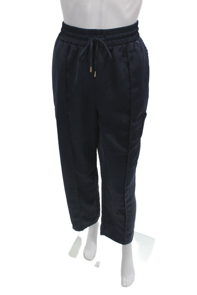 Skies Are Blue Women Jogger Pants Blue Drawstring 100% Polyester Size L