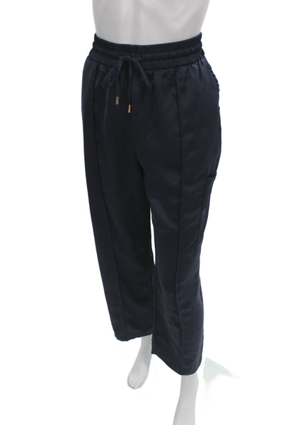 Skies Are Blue Women Jogger Pants Blue Drawstring 100% Polyester Size L