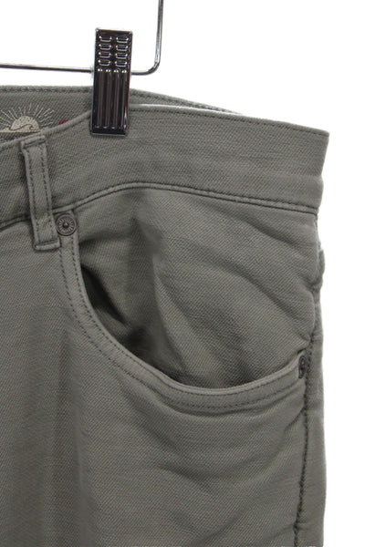 Faherty Men Chino Pants Green Cotton Button Solid Size 36